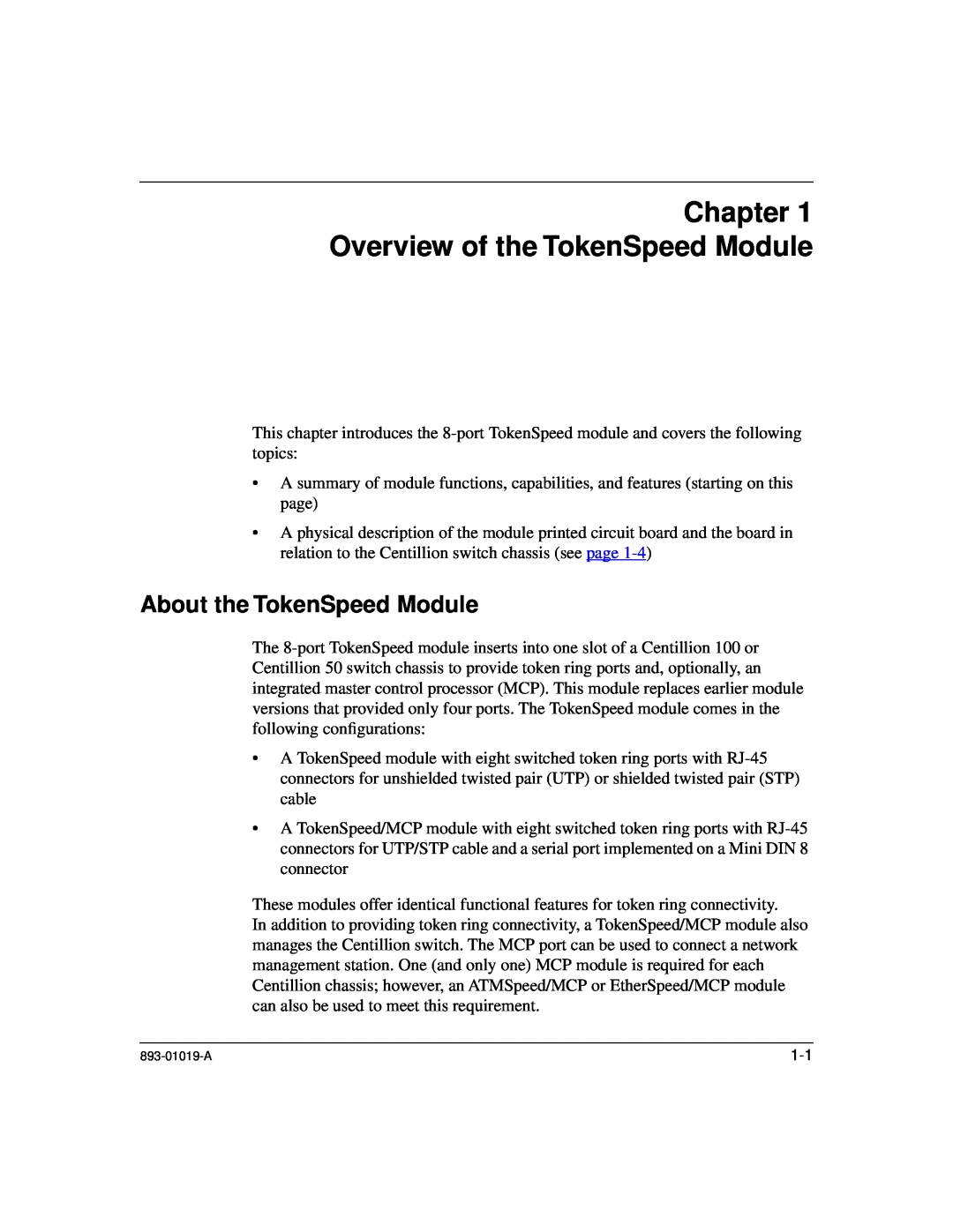Nortel Networks 5000BH manual Chapter Overview of the TokenSpeed Module, About the TokenSpeed Module 