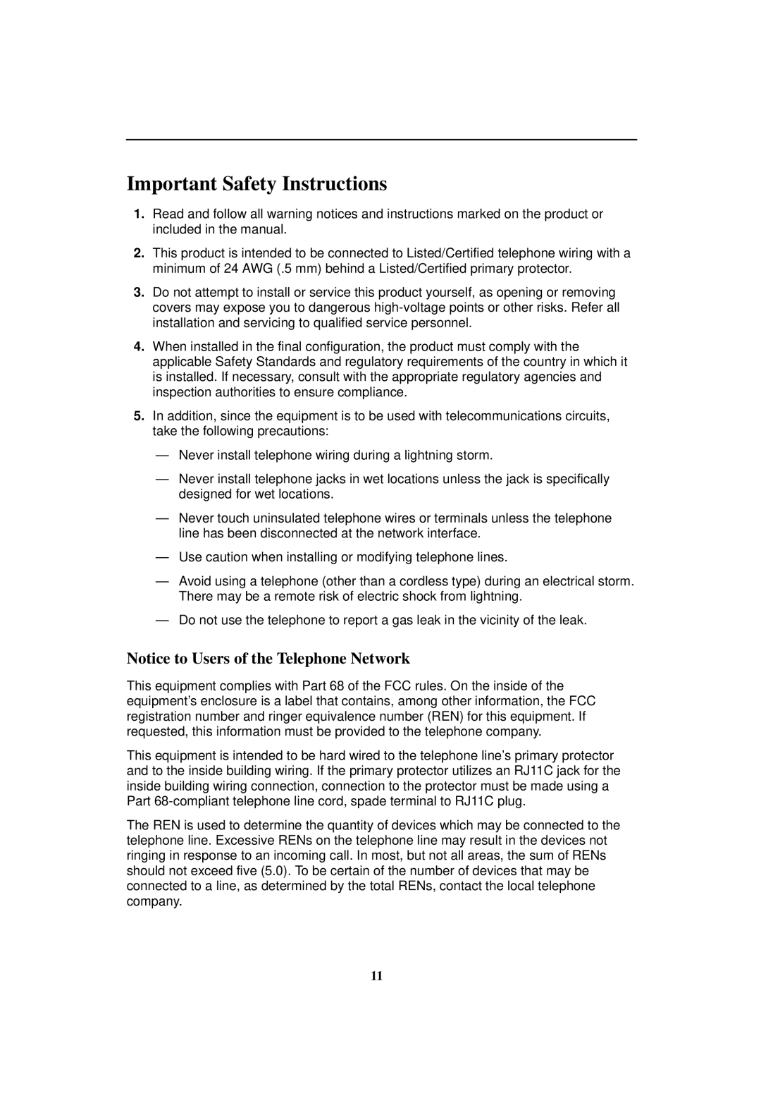 Nortel Networks 5030 installation instructions Important Safety Instructions 