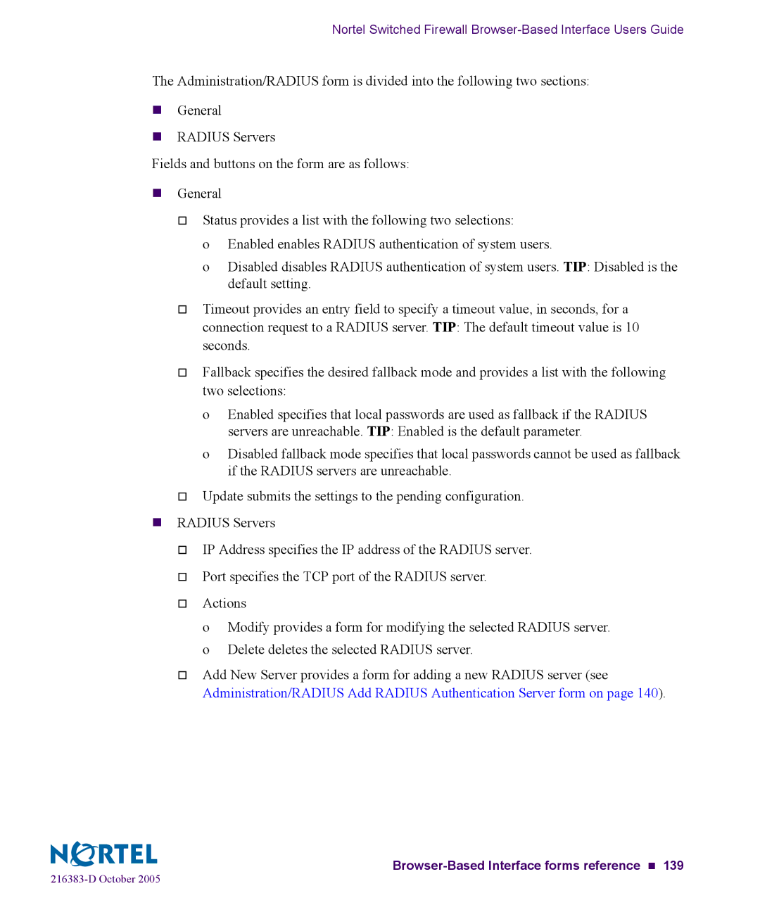 Nortel Networks 5100 manual Browser-Based Interface forms reference „ 