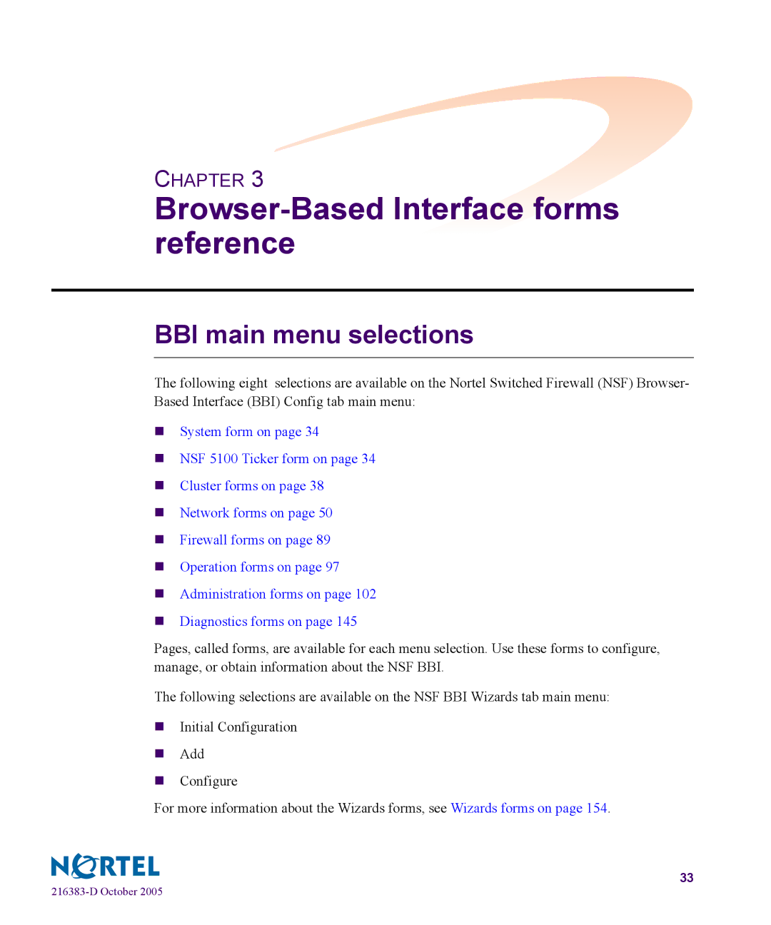 Nortel Networks 5100 manual Browser-Based Interface forms reference 