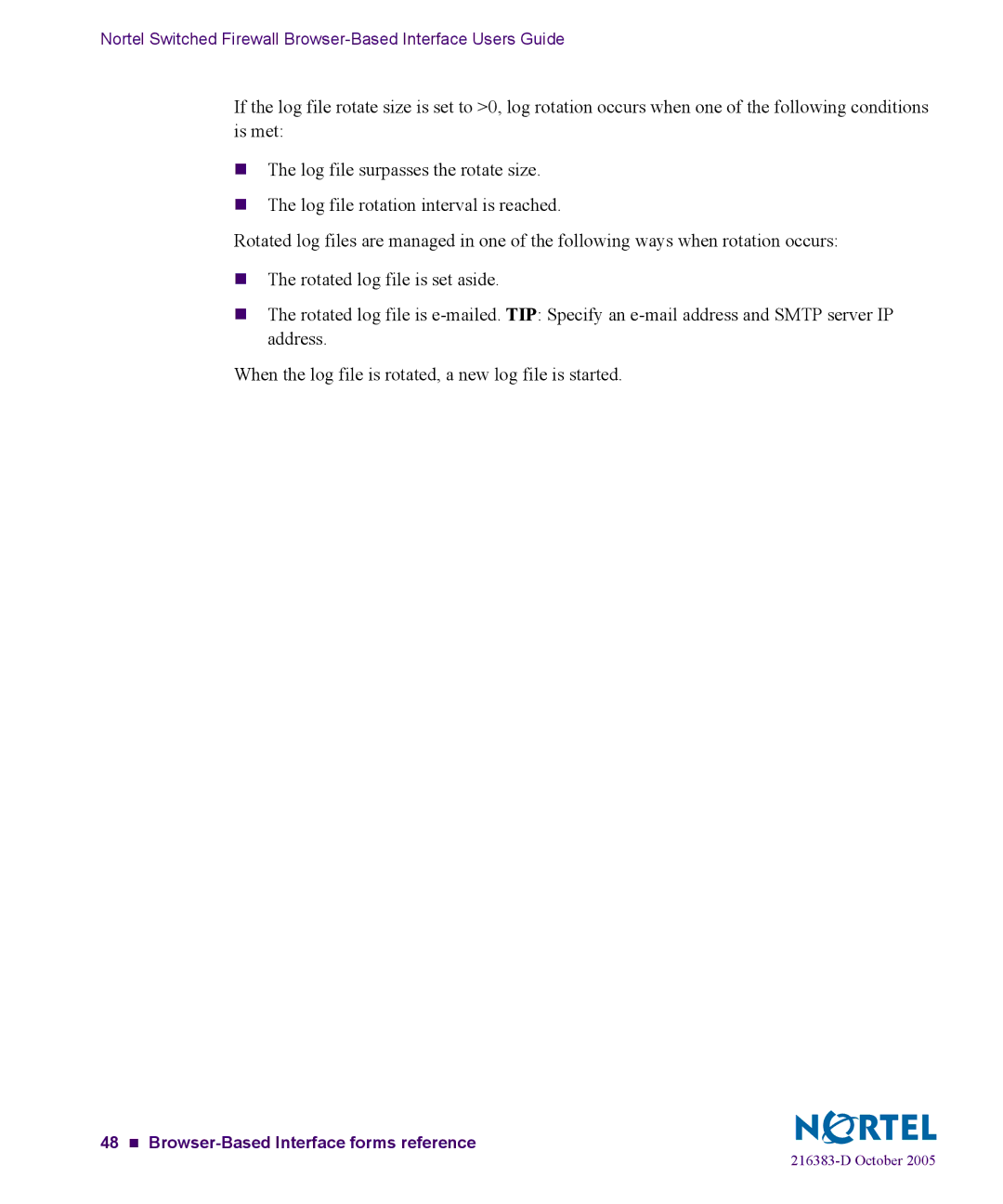 Nortel Networks 5100 manual 48 „ Browser-Based Interface forms reference 