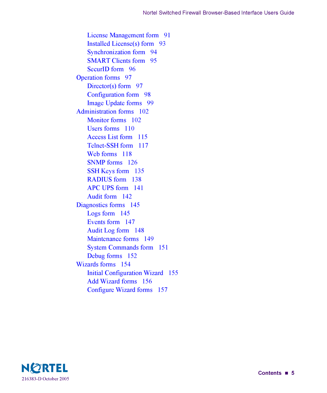 Nortel Networks 5100 manual Contents „ 