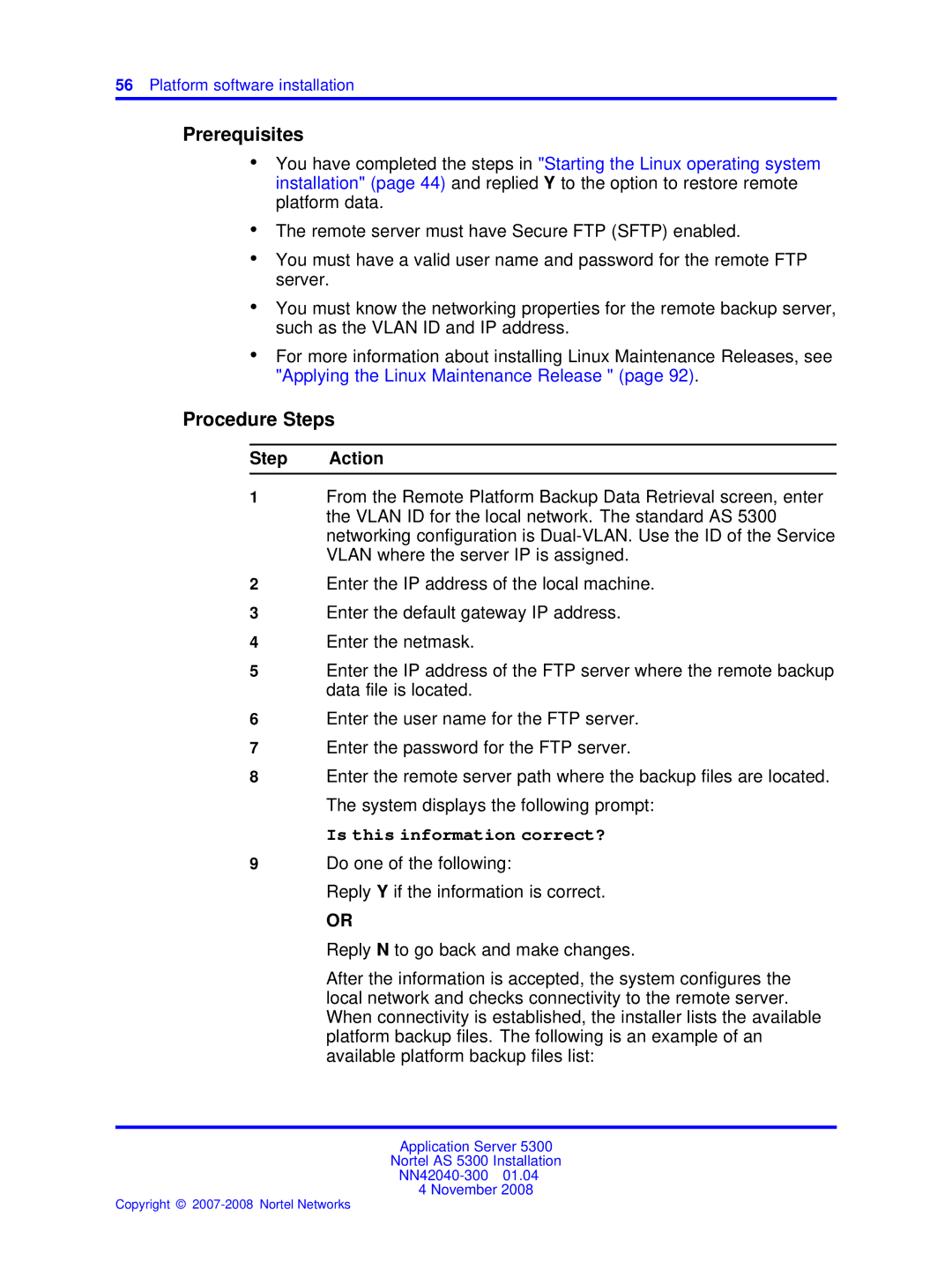 Nortel Networks 53r 5300 00 manual Prerequisites, Is this information correct? 