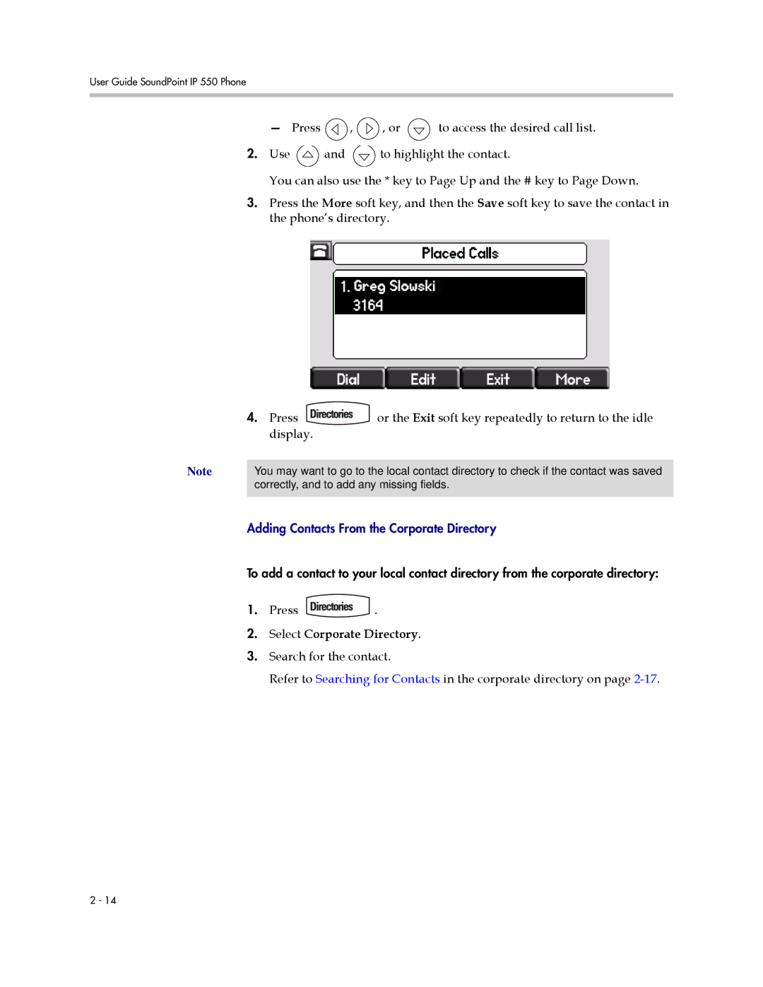 Nortel Networks 550 manual Select Corporate Directory 