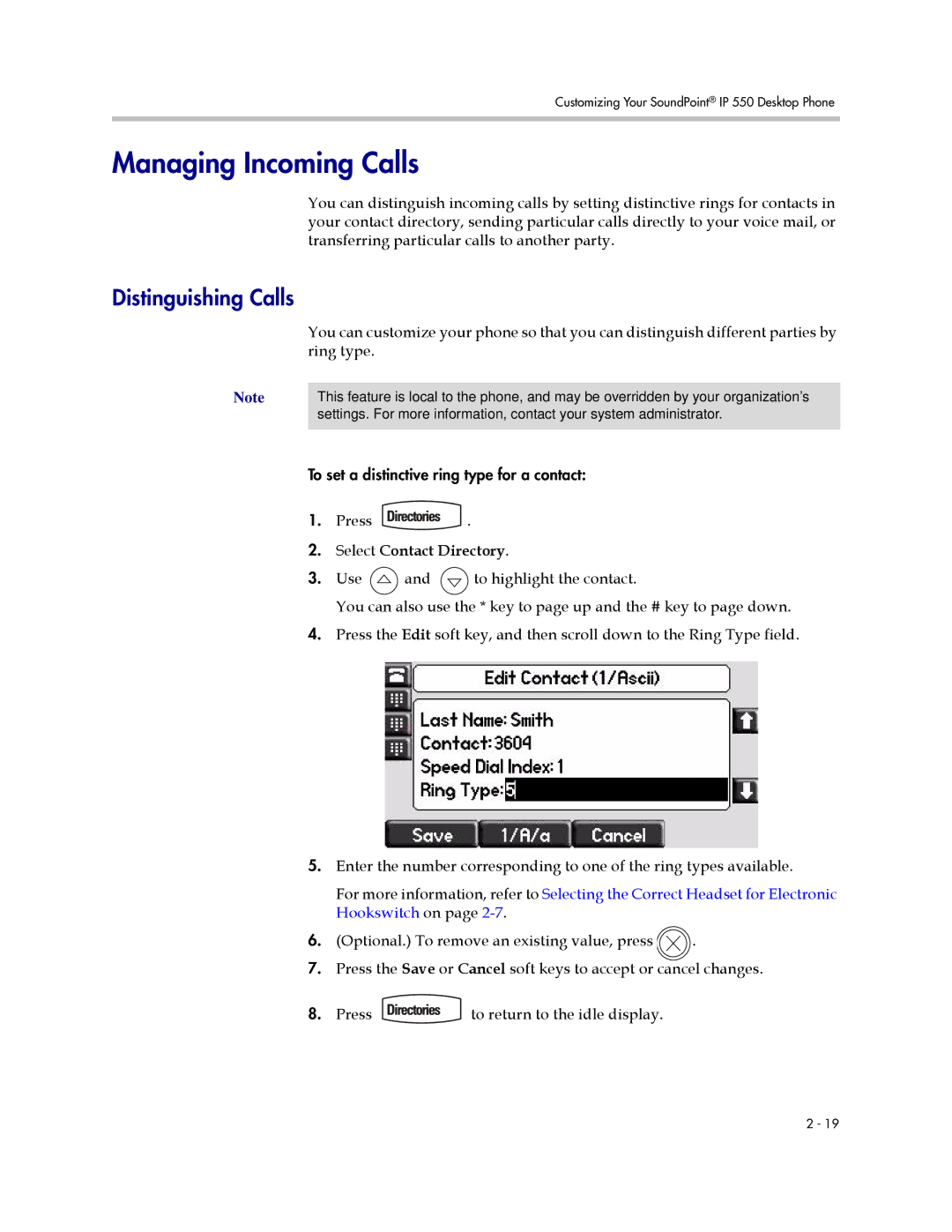 Nortel Networks 550 manual Managing Incoming Calls, Distinguishing Calls 