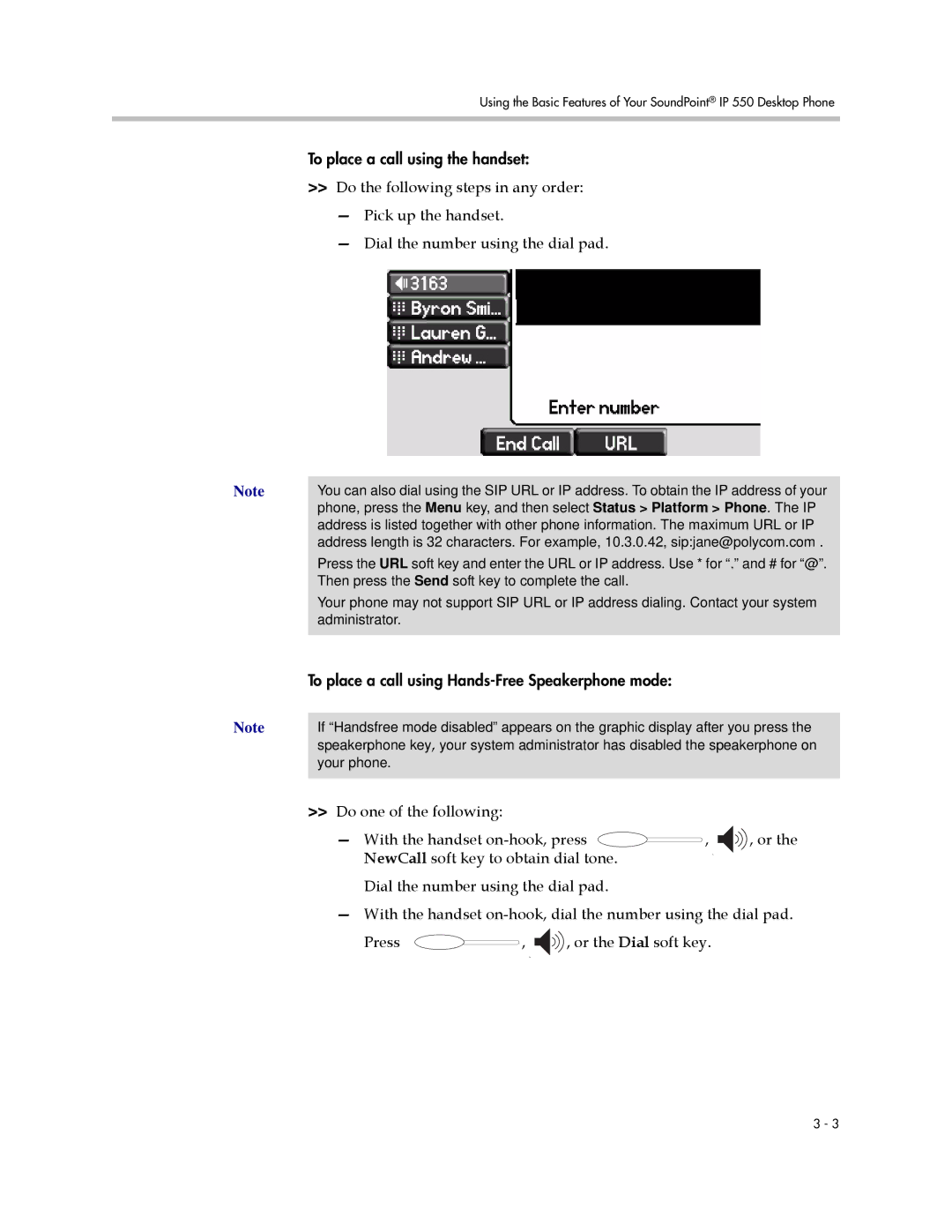 Nortel Networks 550 manual To place a call using the handset 