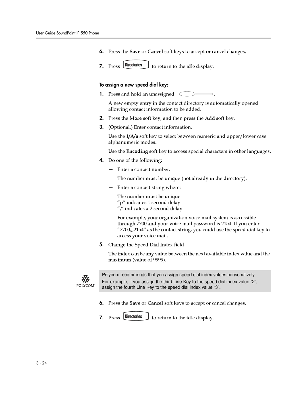 Nortel Networks 550 manual To assign a new speed dial key 