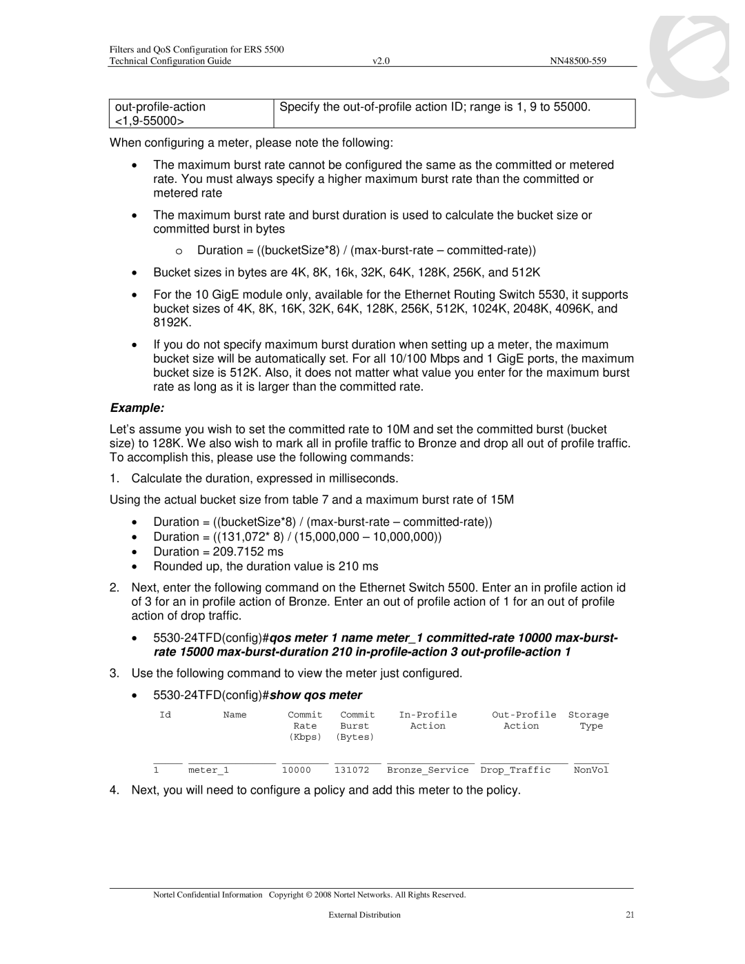 Nortel Networks 5530, 5520, 5510 manual Example 