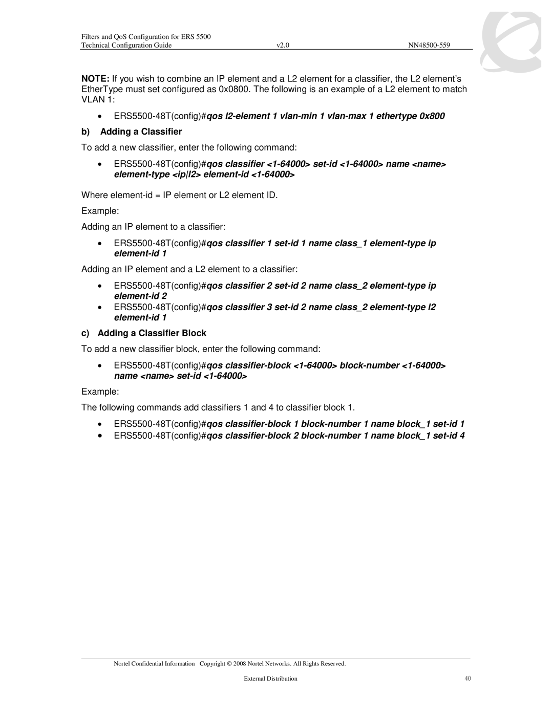 Nortel Networks 5510, 5520, 5530 manual Adding a Classifier Block 