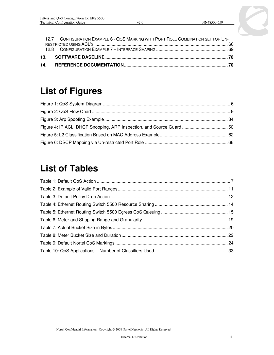 Nortel Networks 5510, 5520, 5530 manual List of Figures, List of Tables 