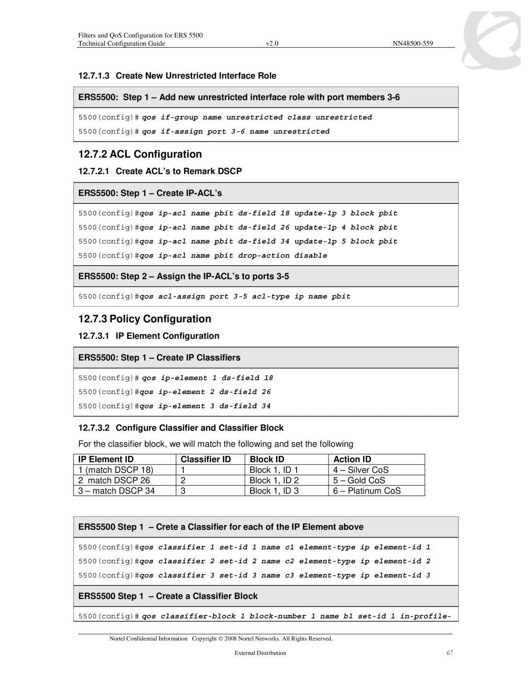 Nortel Networks 5510, 5520, 5530 manual ACL Configuration, Policy Configuration 