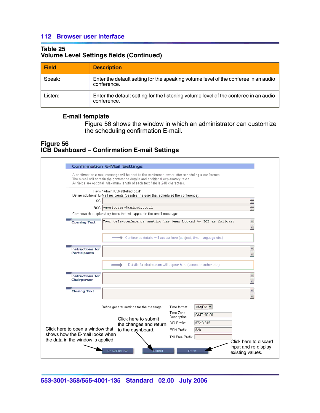 Nortel Networks 553-3001-358, 555-4001-135 manual Mail template, ICB Dashboard Confirmation E-mail Settings 