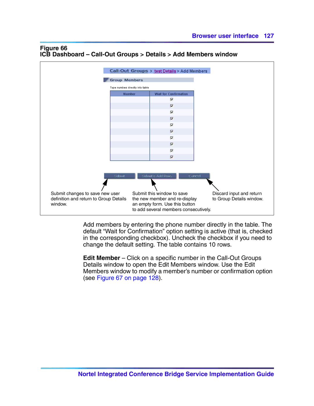 Nortel Networks 555-4001-135, 553-3001-358 manual ICB Dashboard Call-Out Groups Details Add Members window 