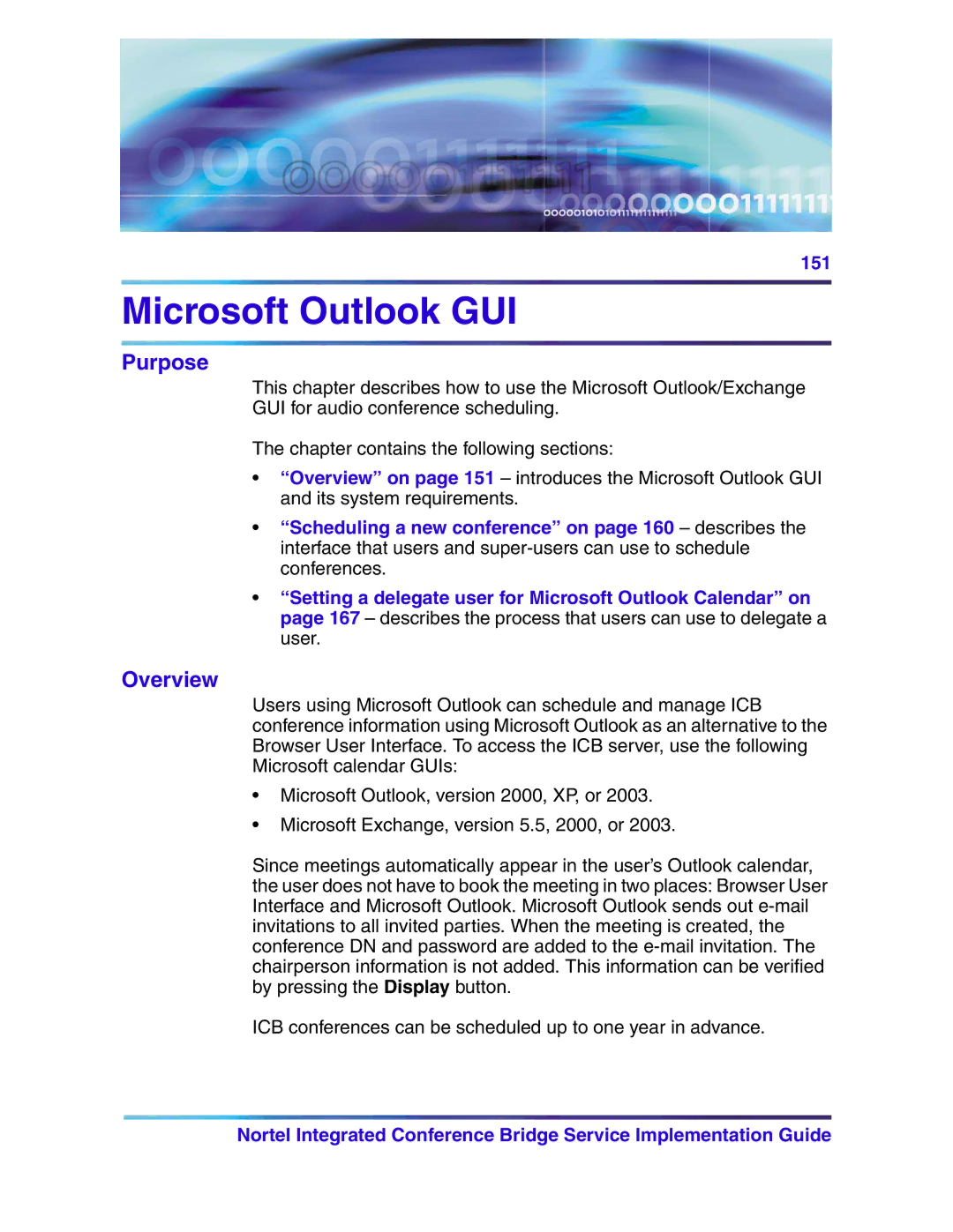 Nortel Networks 555-4001-135, 553-3001-358 manual Microsoft Outlook GUI, Purpose 