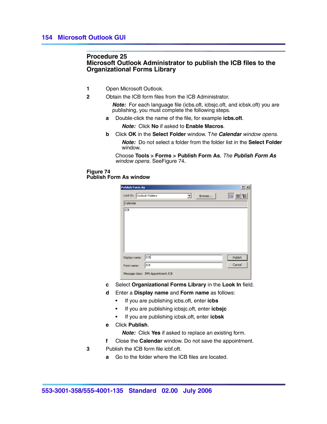 Nortel Networks 553-3001-358, 555-4001-135 manual Microsoft Outlook GUI 