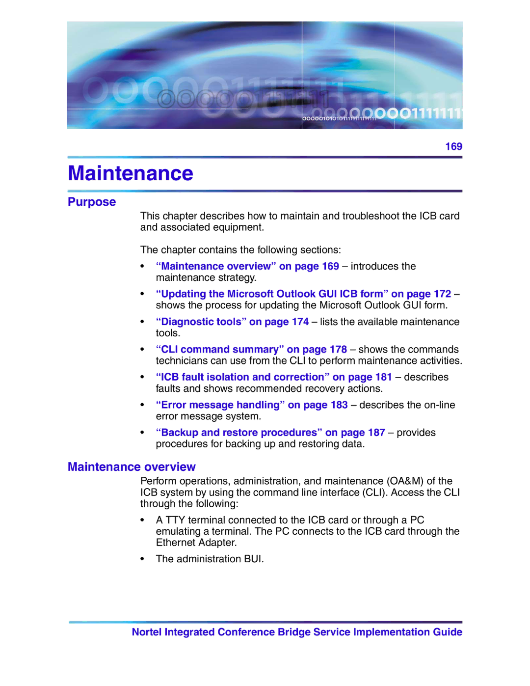 Nortel Networks 555-4001-135, 553-3001-358 manual Maintenance overview 