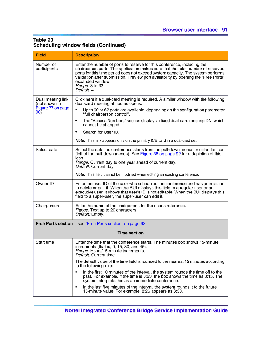 Nortel Networks 555-4001-135, 553-3001-358 manual Default, Time section 