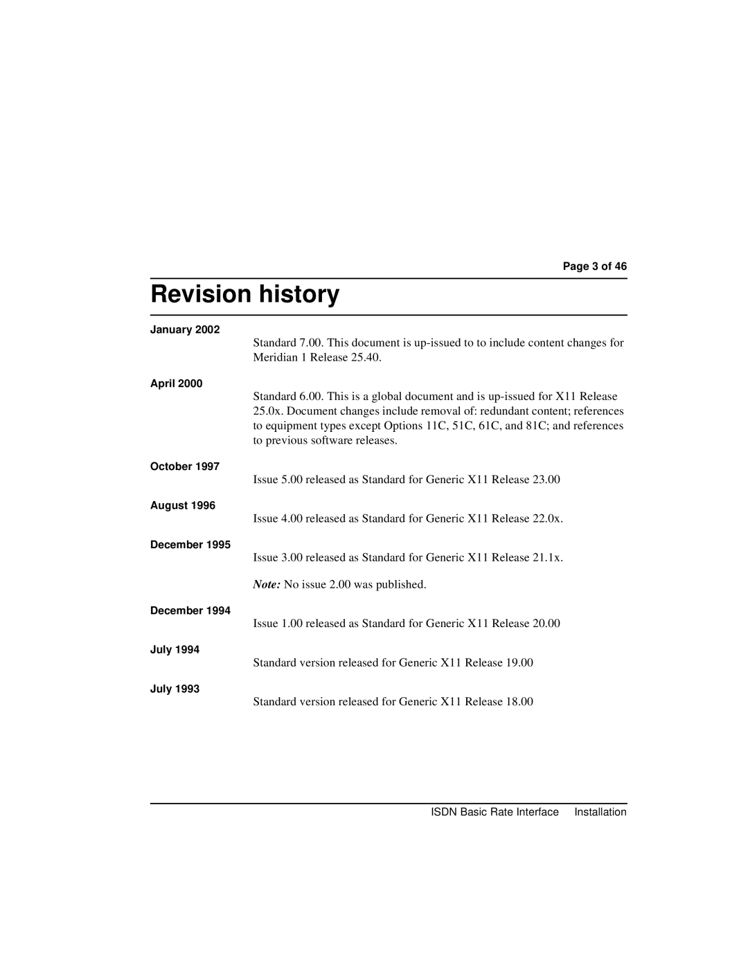 Nortel Networks 553-3901-200 instruction manual Revision history 