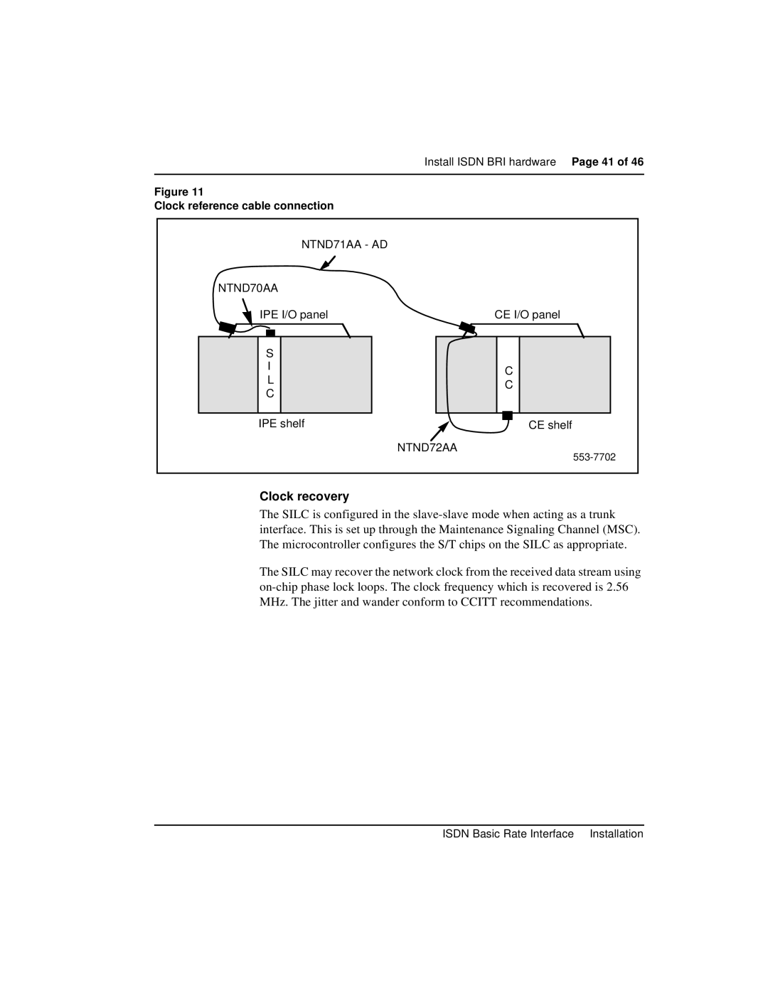 Nortel Networks 553-3901-200 instruction manual Clock recovery, Clock reference cable connection 