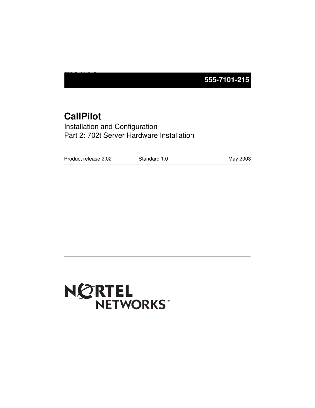 Nortel Networks 555-7101-215 manual CallPilot 