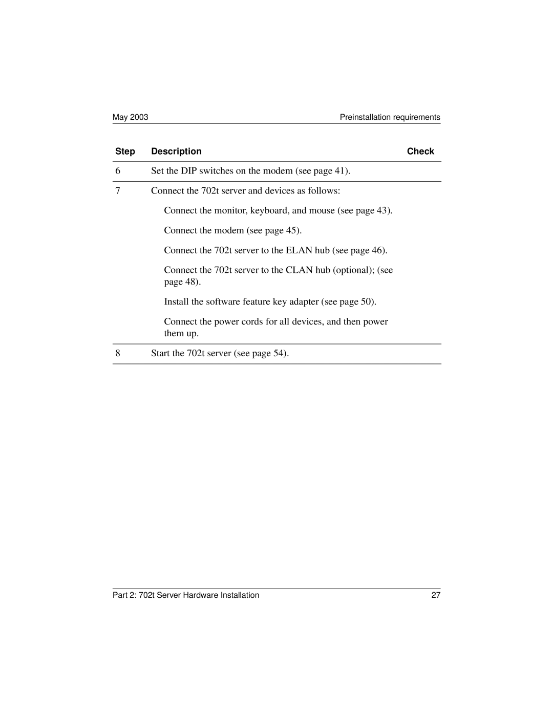 Nortel Networks 555-7101-215 manual May 2003Preinstallation requirements 