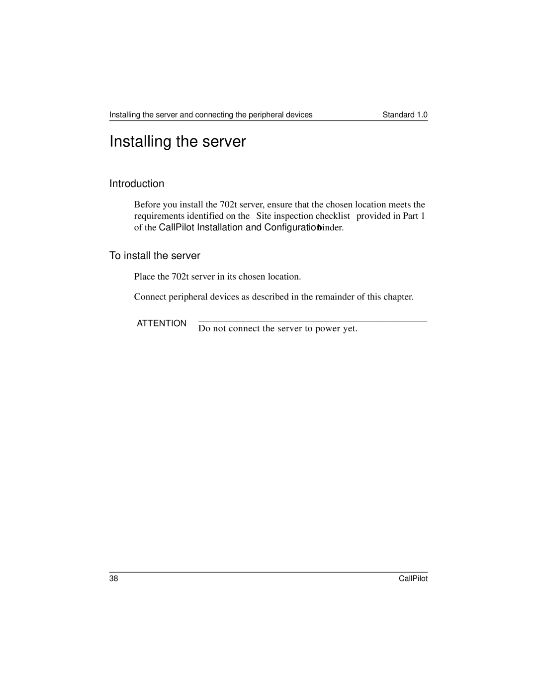 Nortel Networks 555-7101-215 manual Installing the server, To install the server 