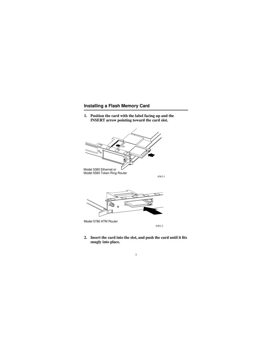 Nortel Networks 5780, 5380, 5580 manual Installing a Flash Memory Card 