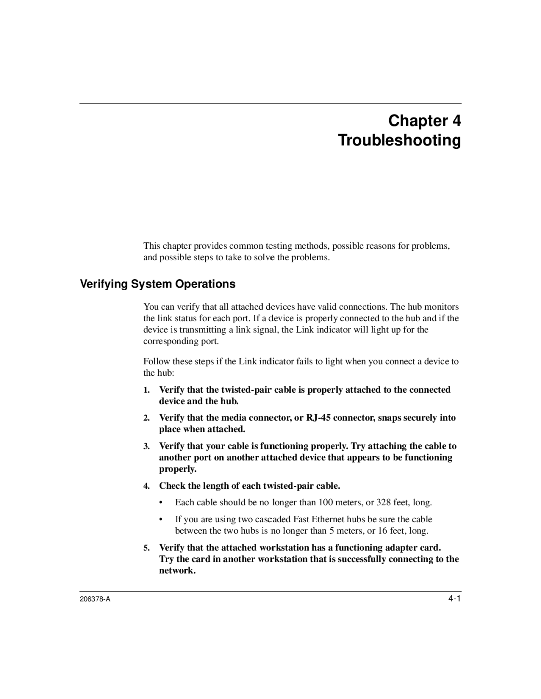 Nortel Networks 60-12T, 60-24T manual Chapter Troubleshooting, Verifying System Operations 