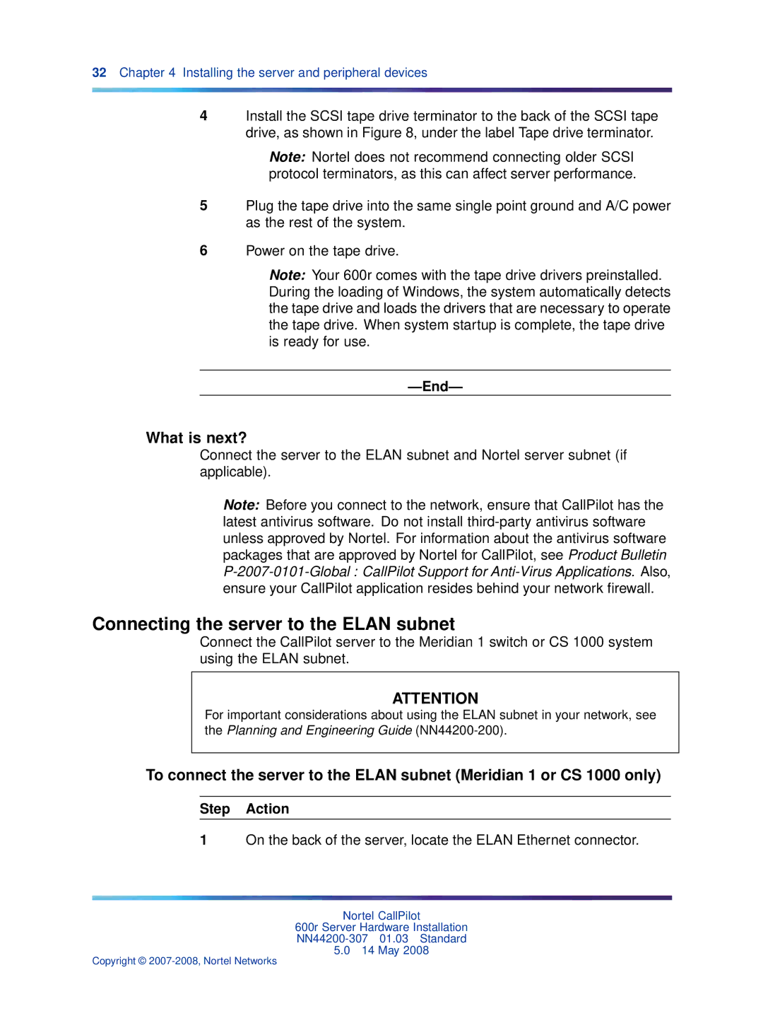 Nortel Networks 600r manual Connecting the server to the Elan subnet, What is next? 