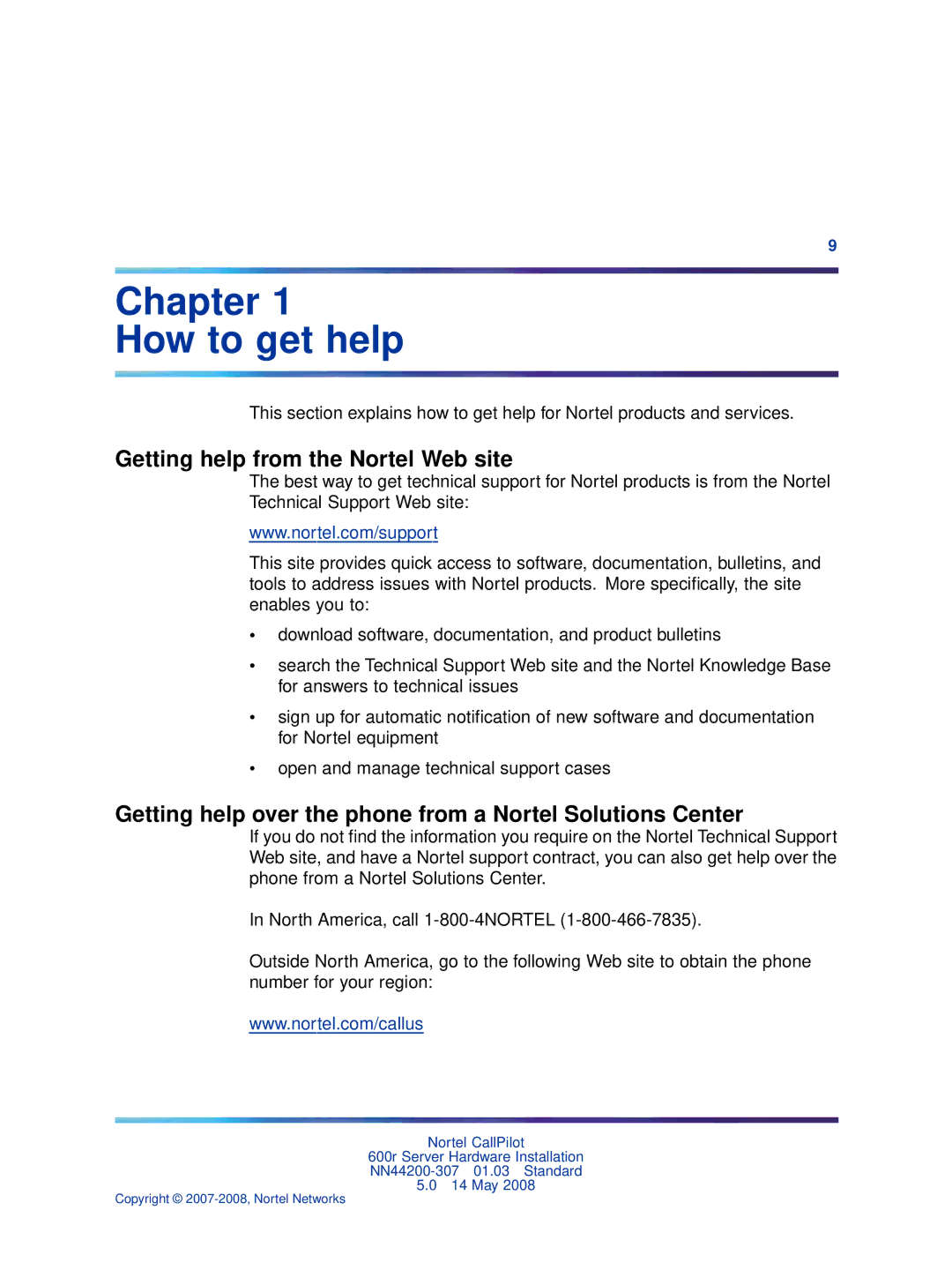 Nortel Networks 600r manual Chapter How to get help, Getting help from the Nortel Web site 