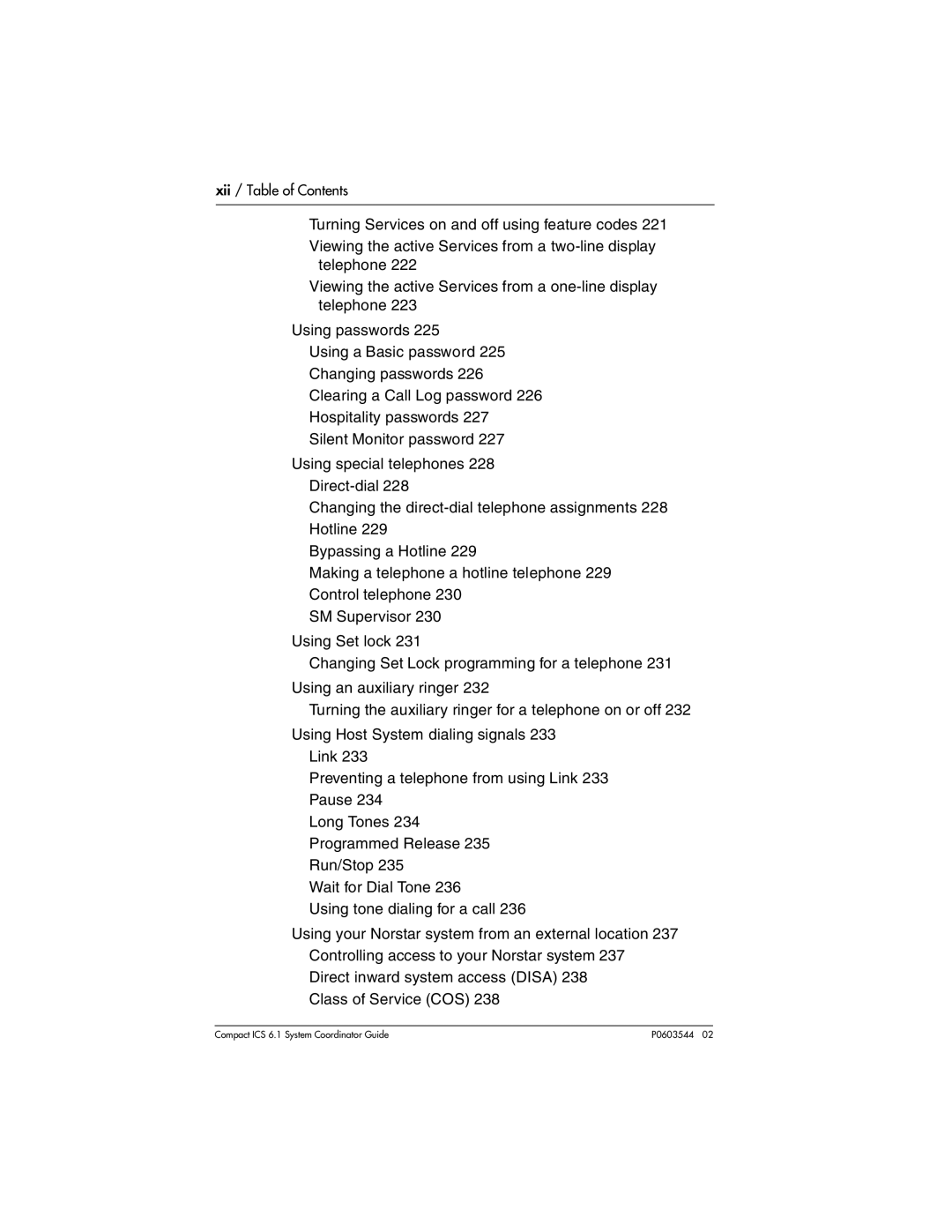 Nortel Networks 6.1 manual Xii / Table of Contents 