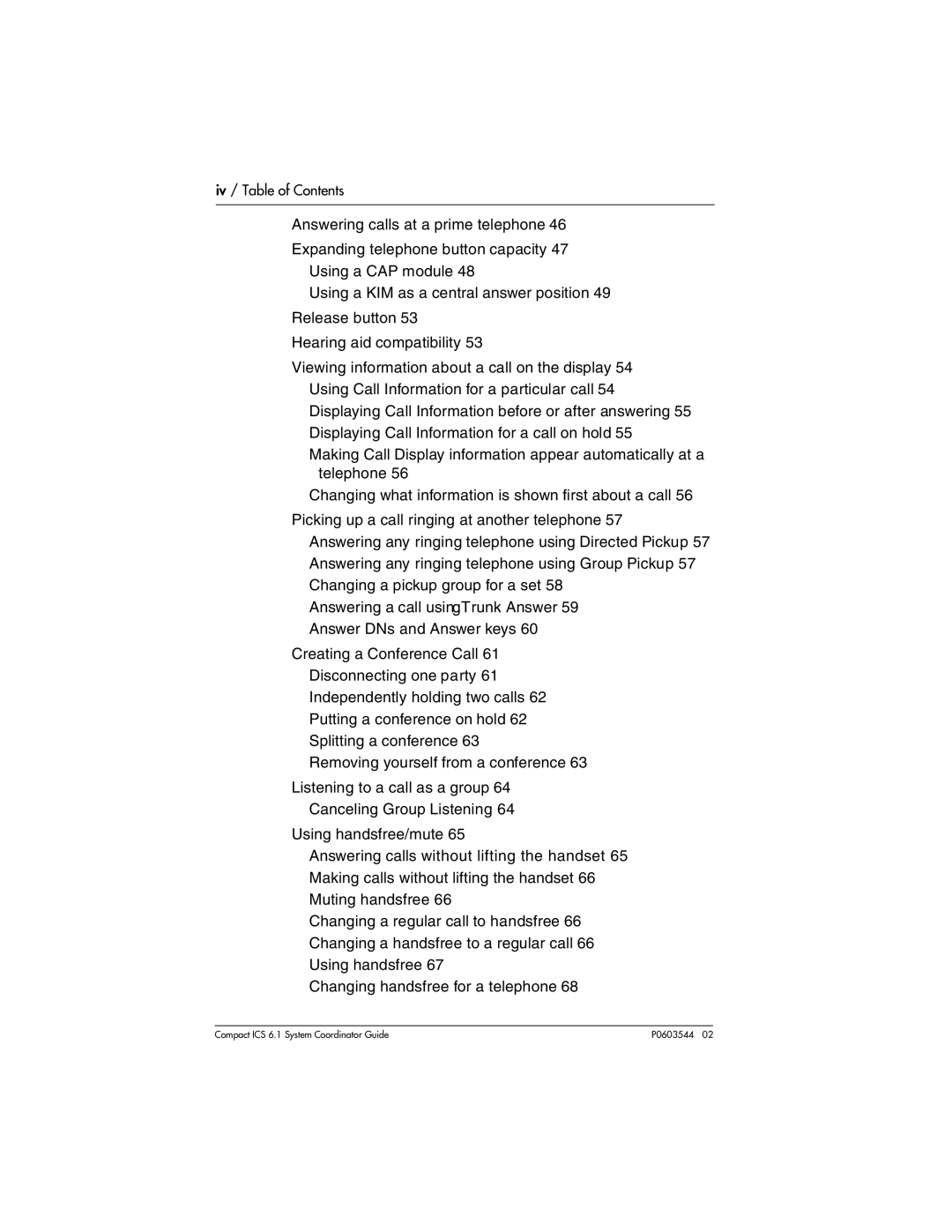 Nortel Networks 6.1 manual Iv / Table of Contents 