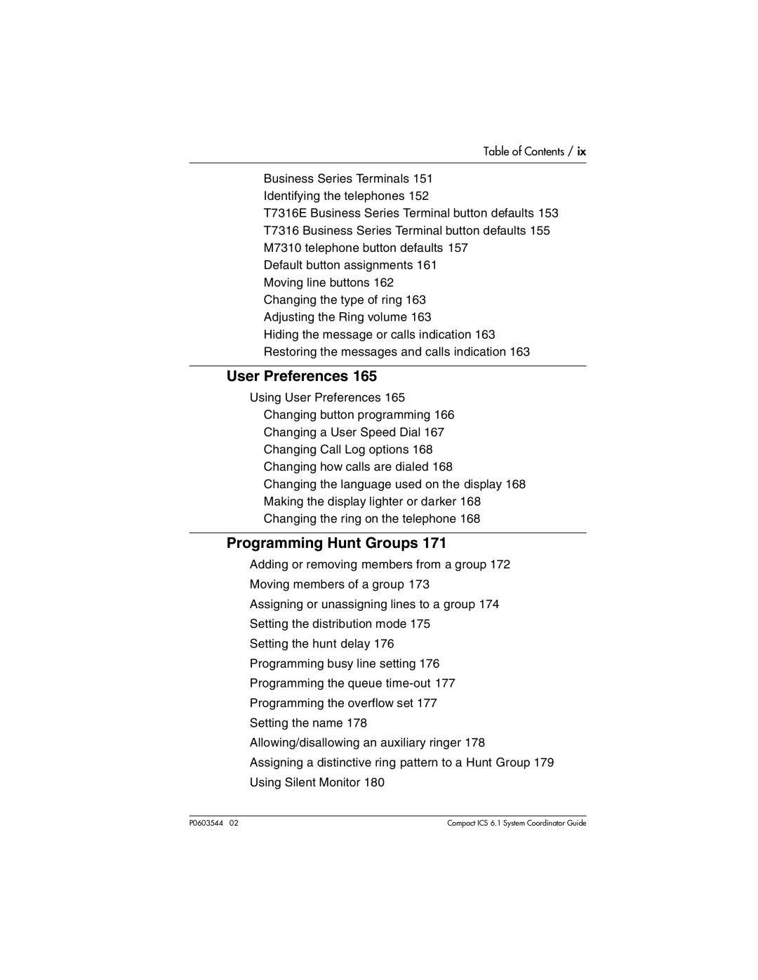 Nortel Networks 6.1 manual User Preferences, Programming Hunt Groups 