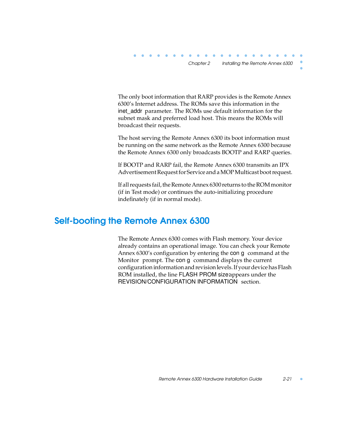 Nortel Networks 6300 manual Self-booting the Remote Annex 