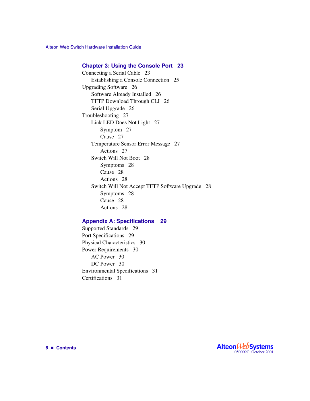 Nortel Networks 700106, 700116, 700117, 700107 manual Using the Console Port, NContents 