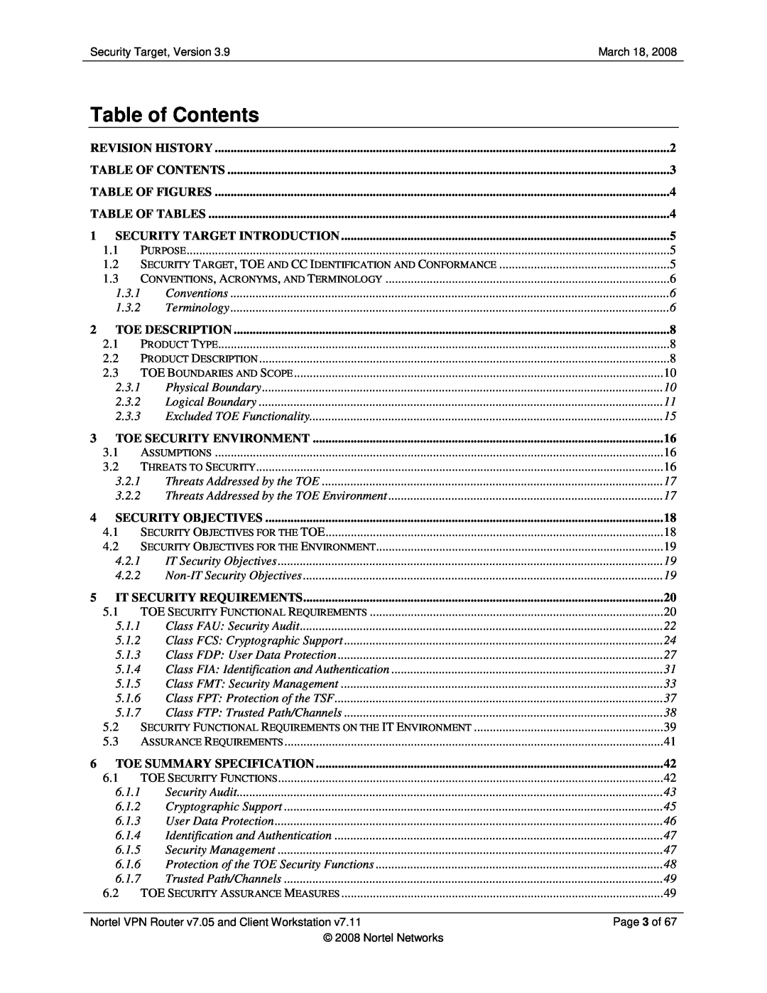 Nortel Networks 7.11, 7.05 manual Table of Contents, Revision History, Table Of Contents, Table Of Figures, Table Of Tables 
