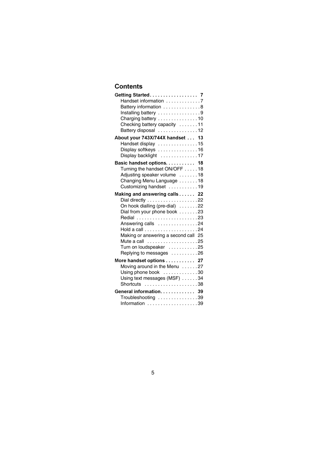 Nortel Networks 743X, 744X manual Contents 