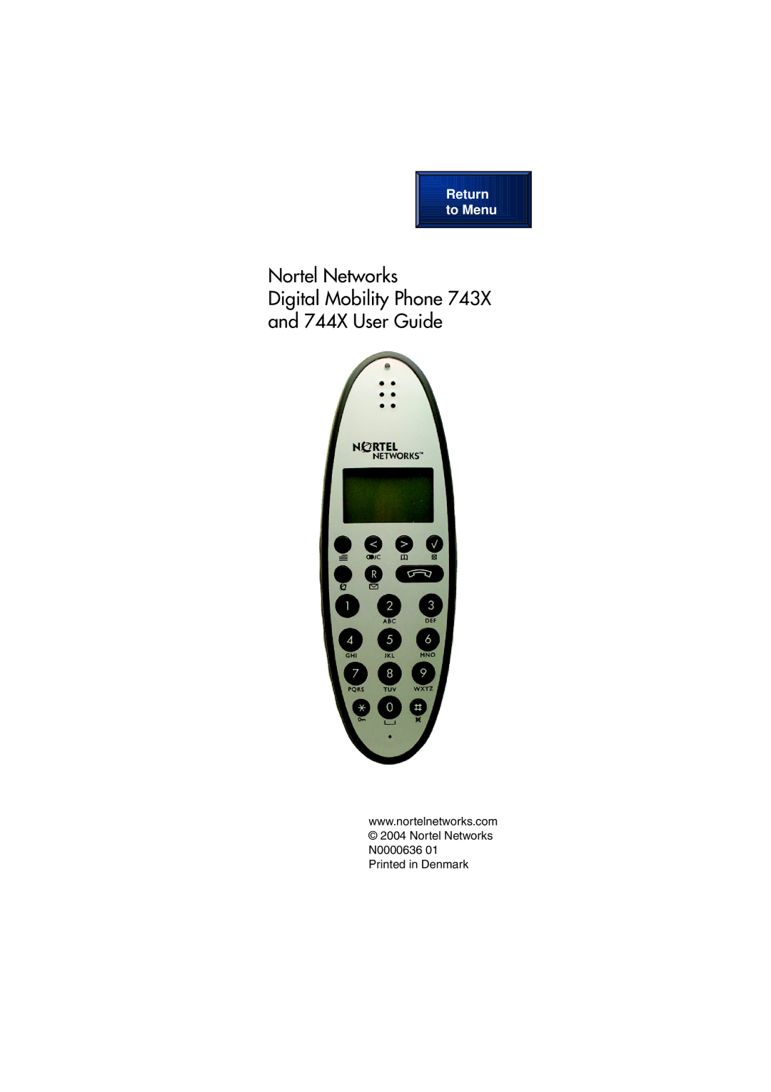 Nortel Networks manual Nortel Networks Digital Mobility Phone 744X User Guide 