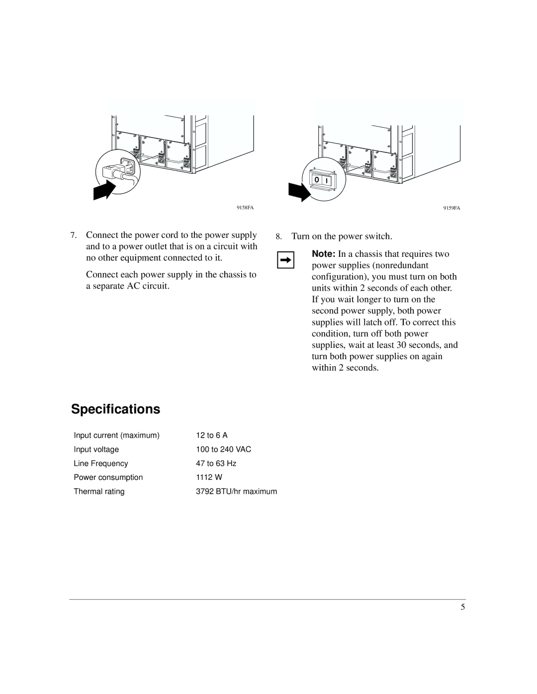 Nortel Networks 8001PS manual Specifications 