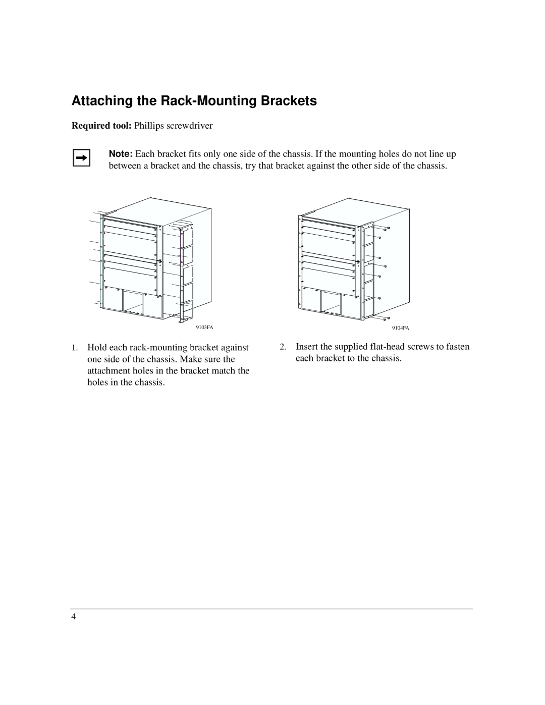 Nortel Networks 8010 manual Attaching the Rack-Mounting Brackets 