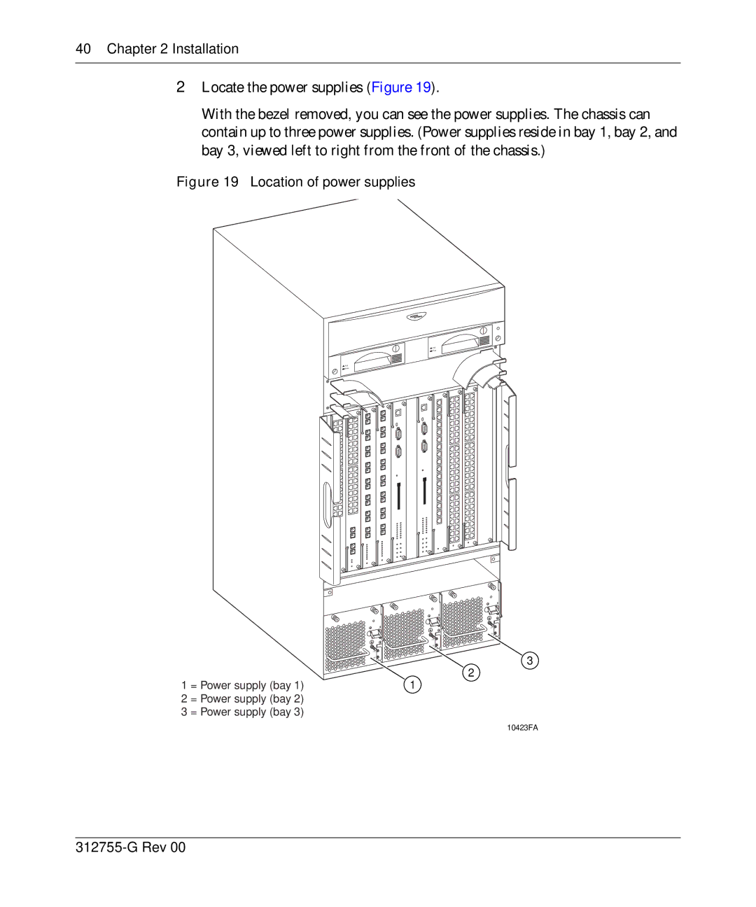 Nortel Networks 8010co manual Location of power supplies 