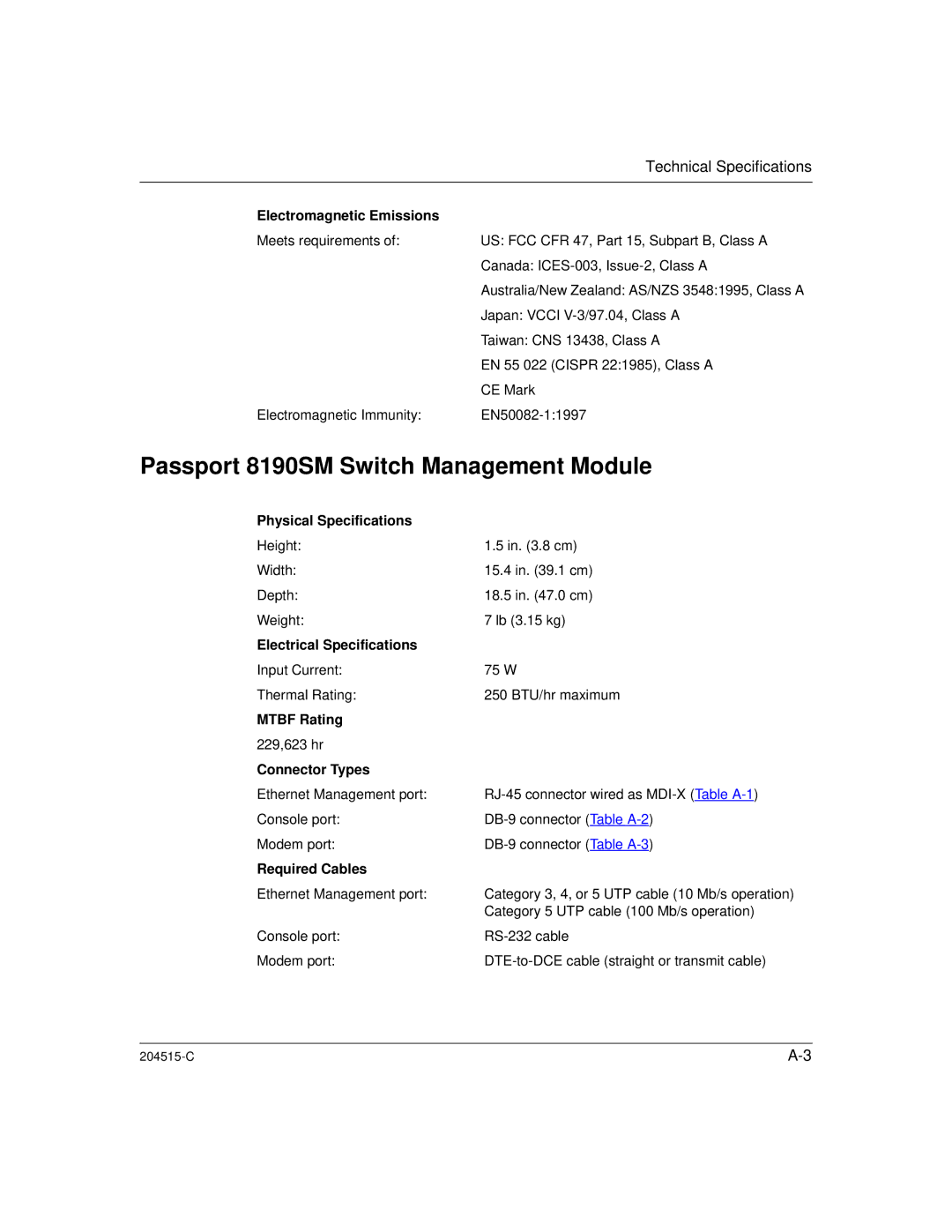 Nortel Networks 1000BASE-XD, 8100 manual Passport 8190SM Switch Management Module 