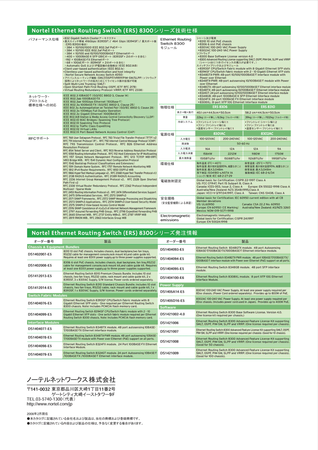 Nortel Networks 8300 manual Ers 