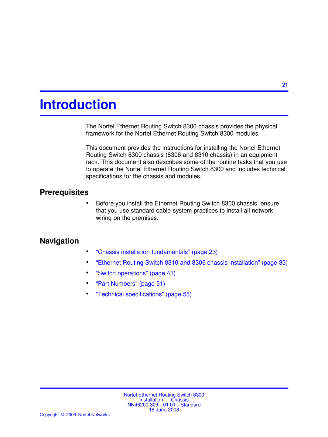 Nortel Networks 8306, 8310 manual Introduction, Prerequisites, Navigation 