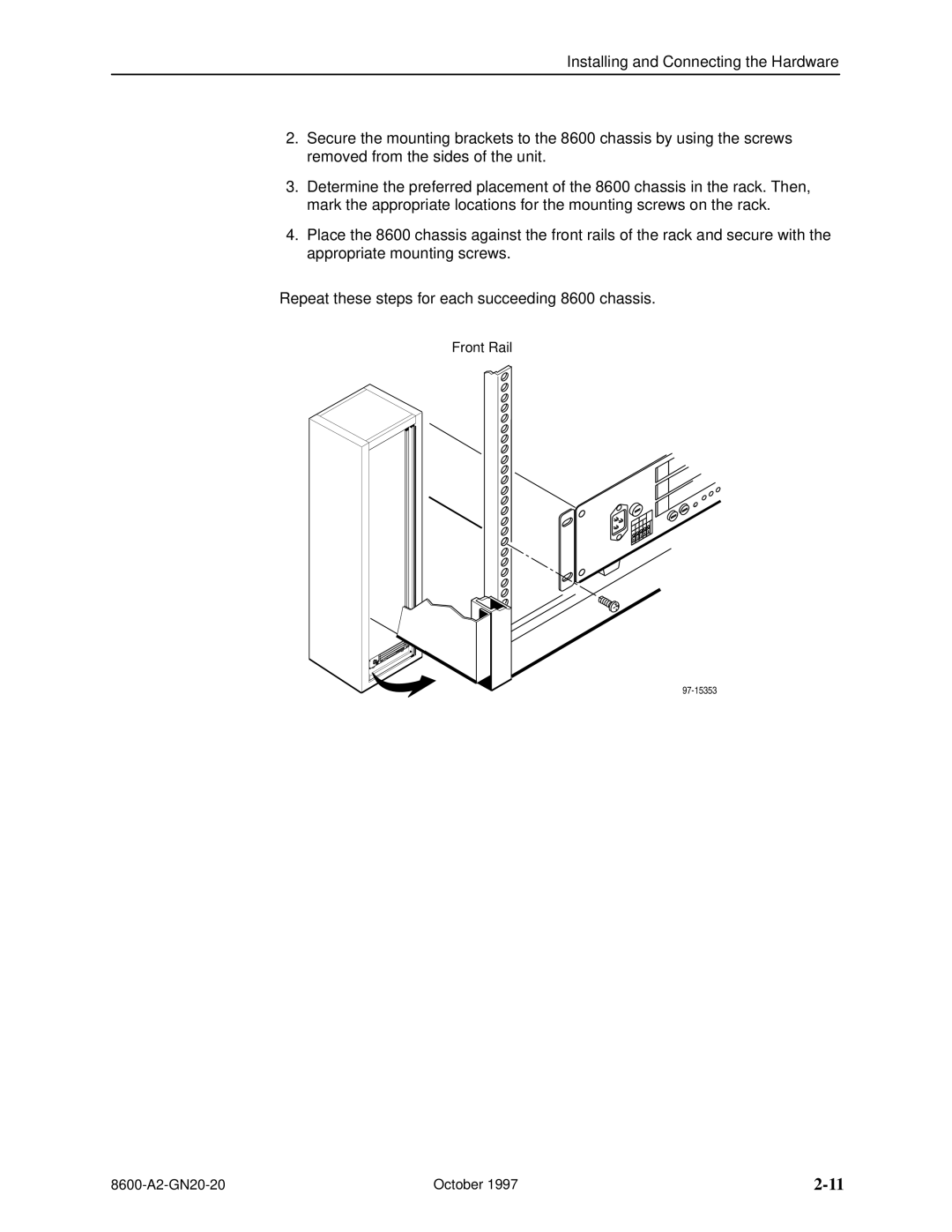 Nortel Networks 8600 manual Front Rail 