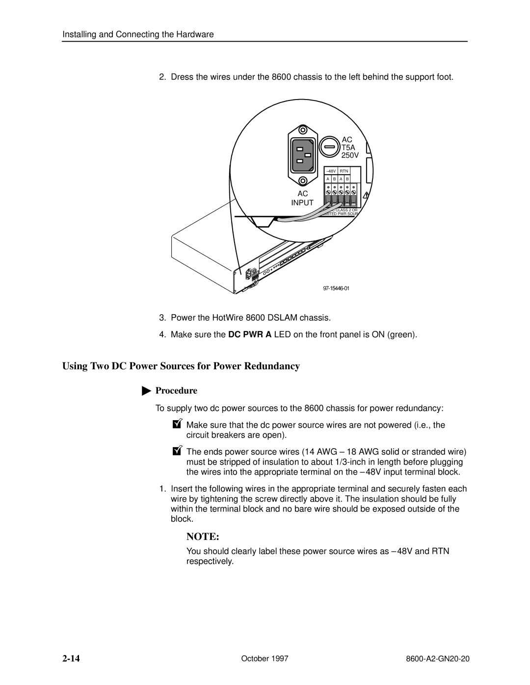 Nortel Networks 8600 manual Using Two DC Power Sources for Power Redundancy 