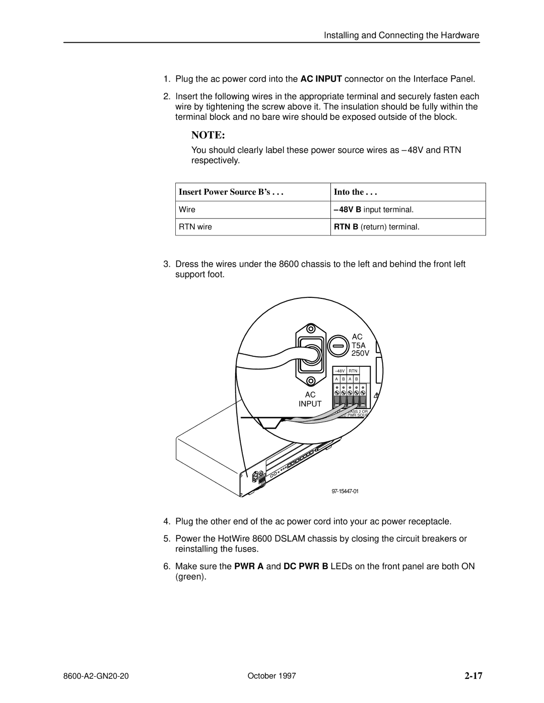 Nortel Networks 8600 manual Insert Power Source Bs Into 