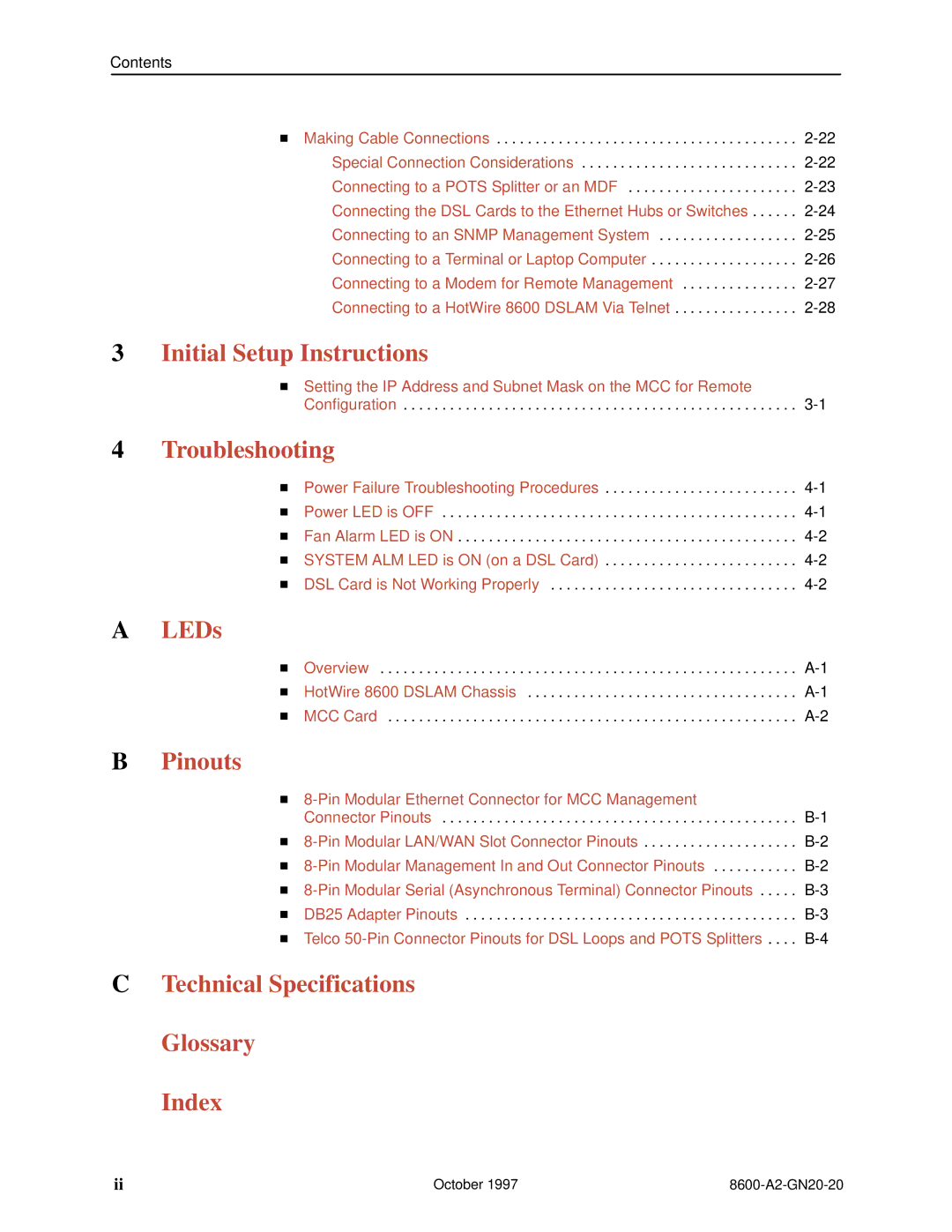 Nortel Networks 8600 manual Initial Setup Instructions 