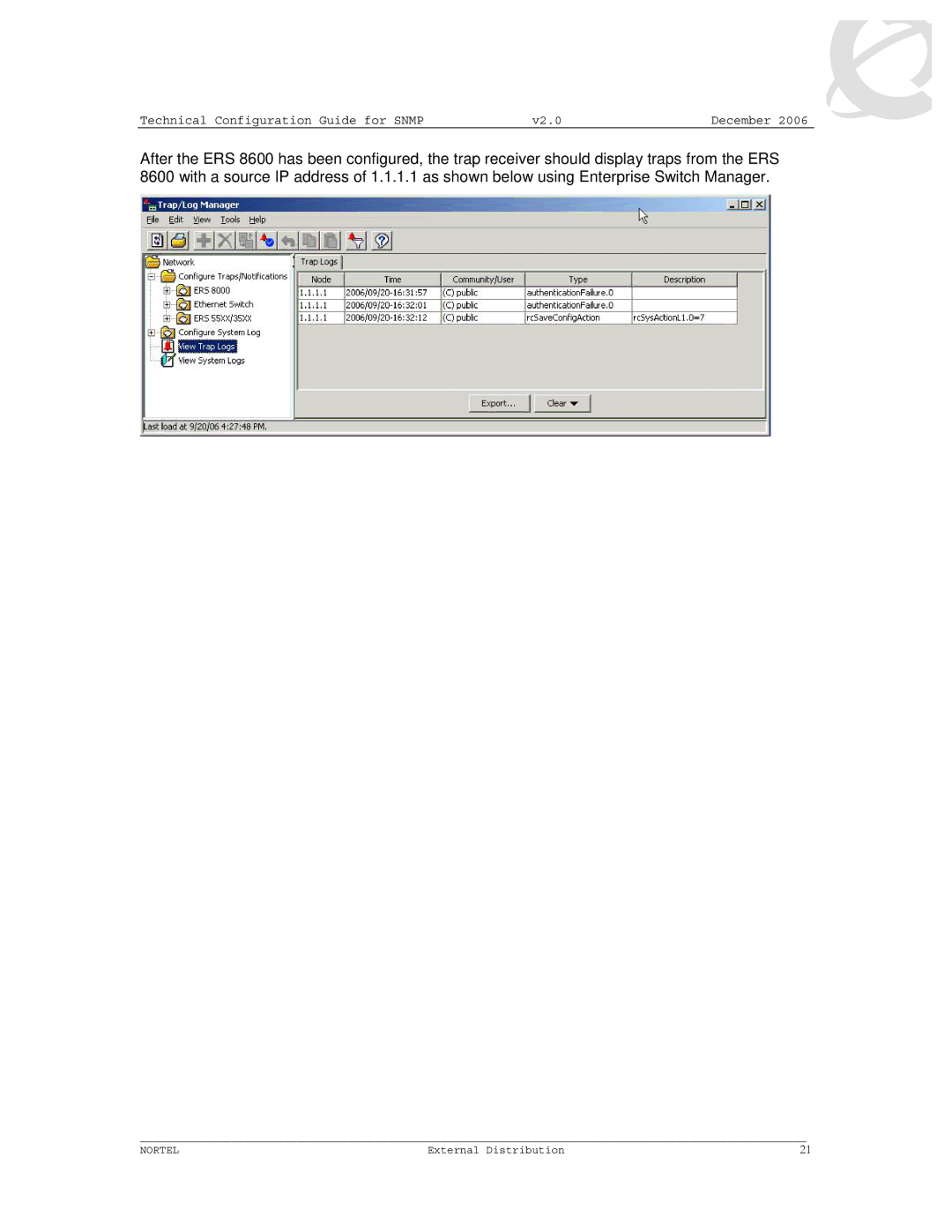 Nortel Networks 8600 manual Technical Configuration Guide for Snmp V2.0 