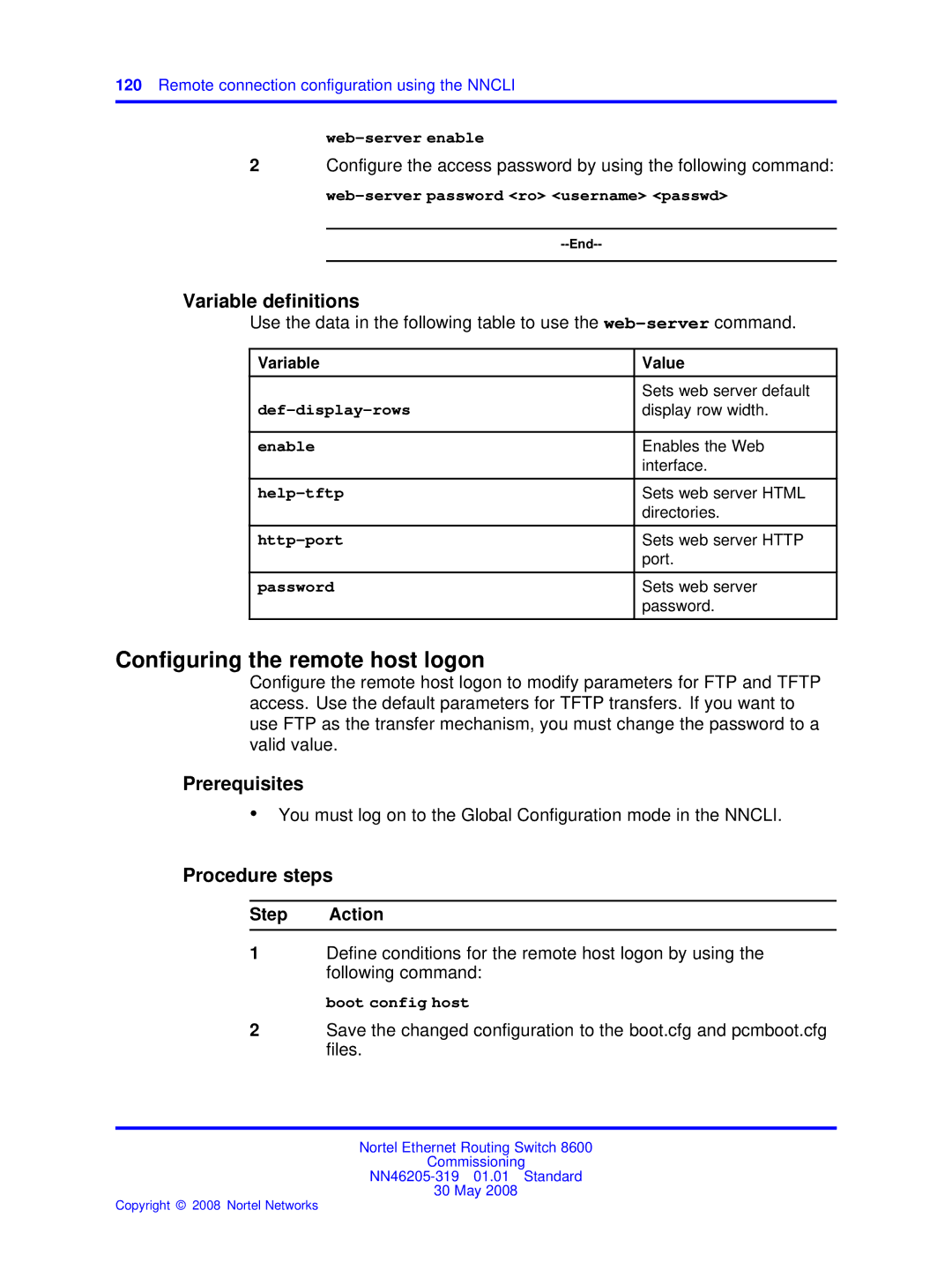 Nortel Networks 8600 manual Def-display-rows, Help-tftp 